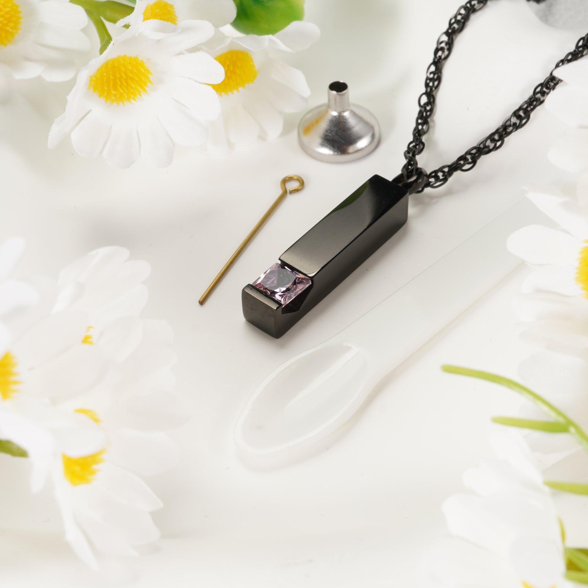 Customizable Month Memorial Necklace with Birthstone Stones