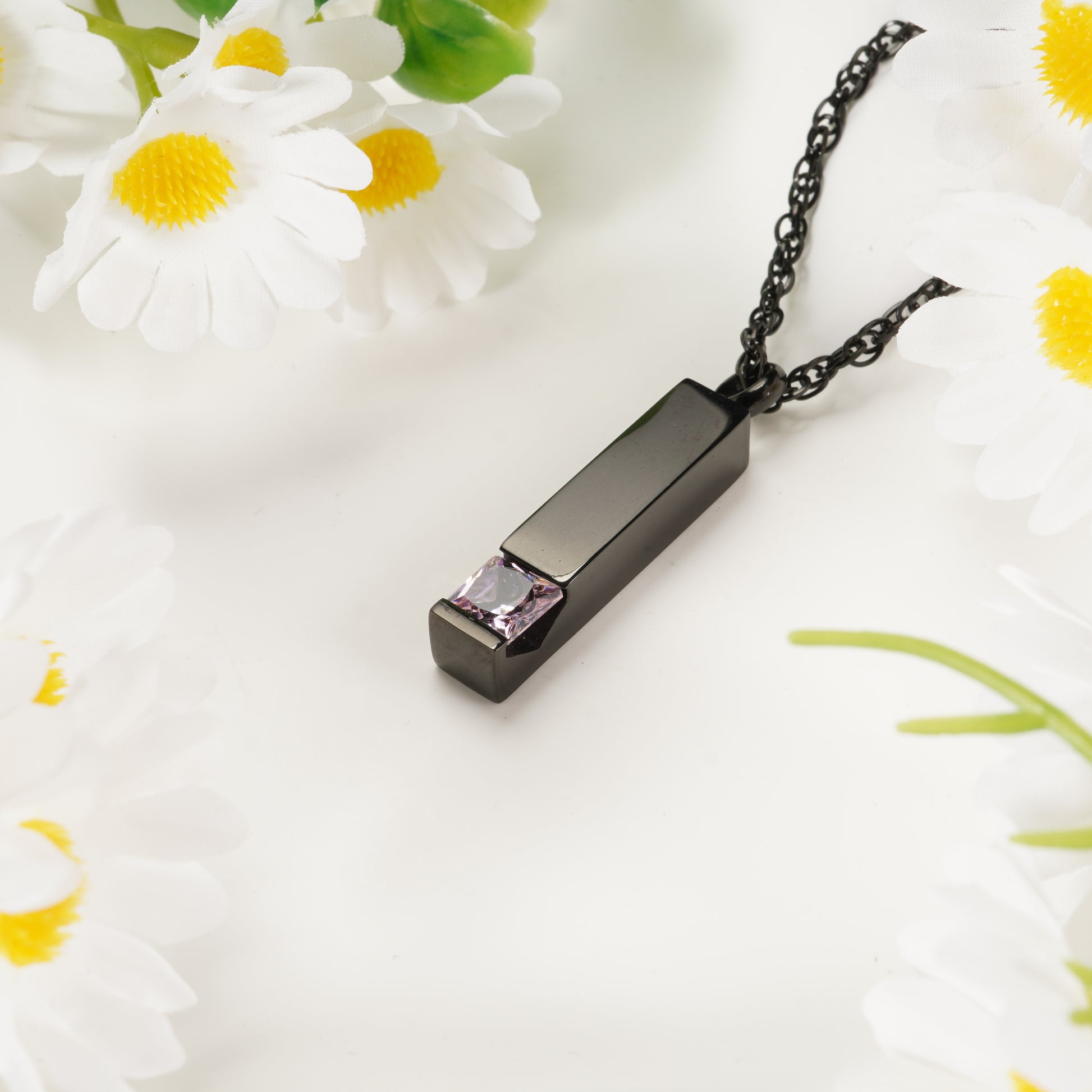 Customizable Month Memorial Necklace with Birthstone Stones