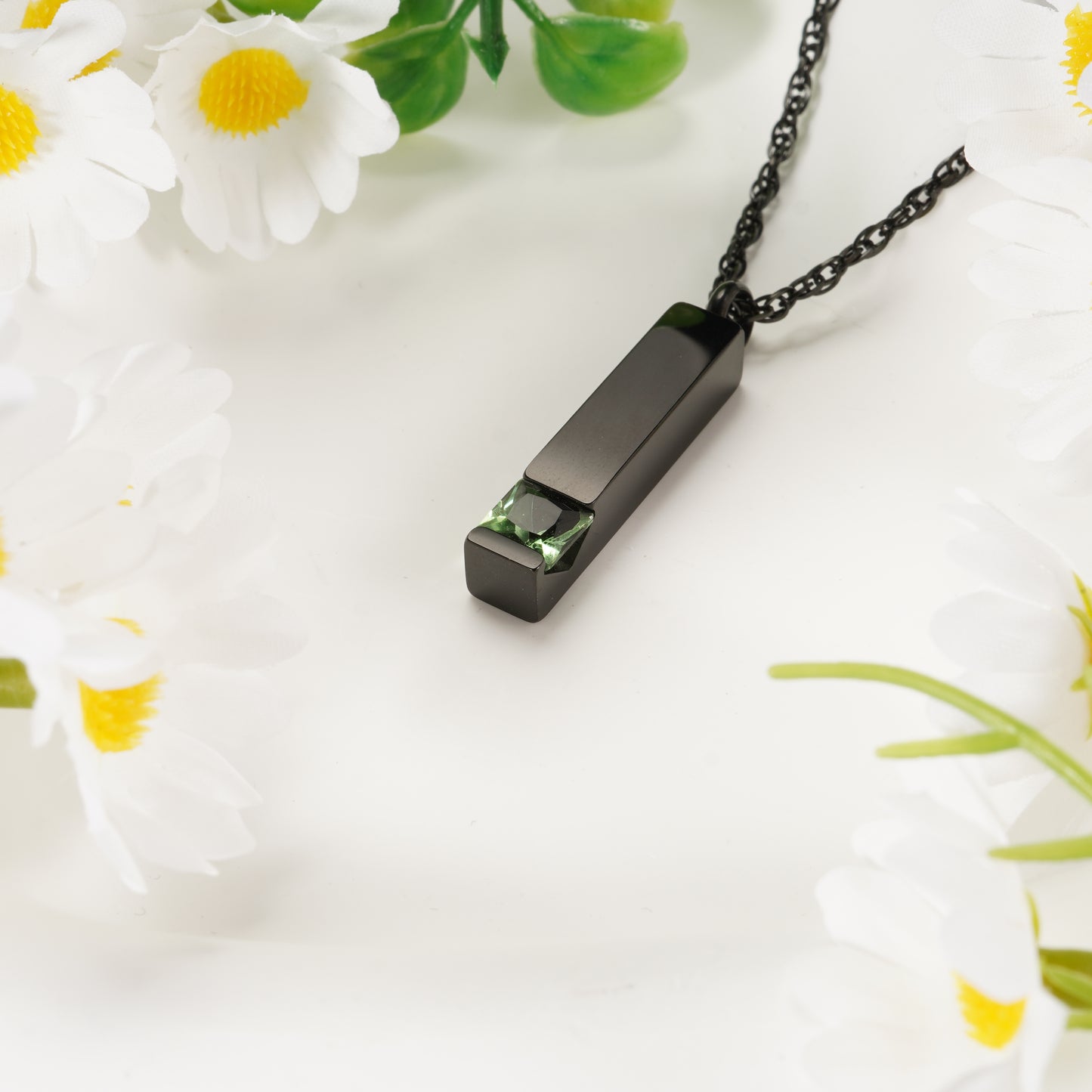 Customizable Month Memorial Necklace with Birthstone Stones