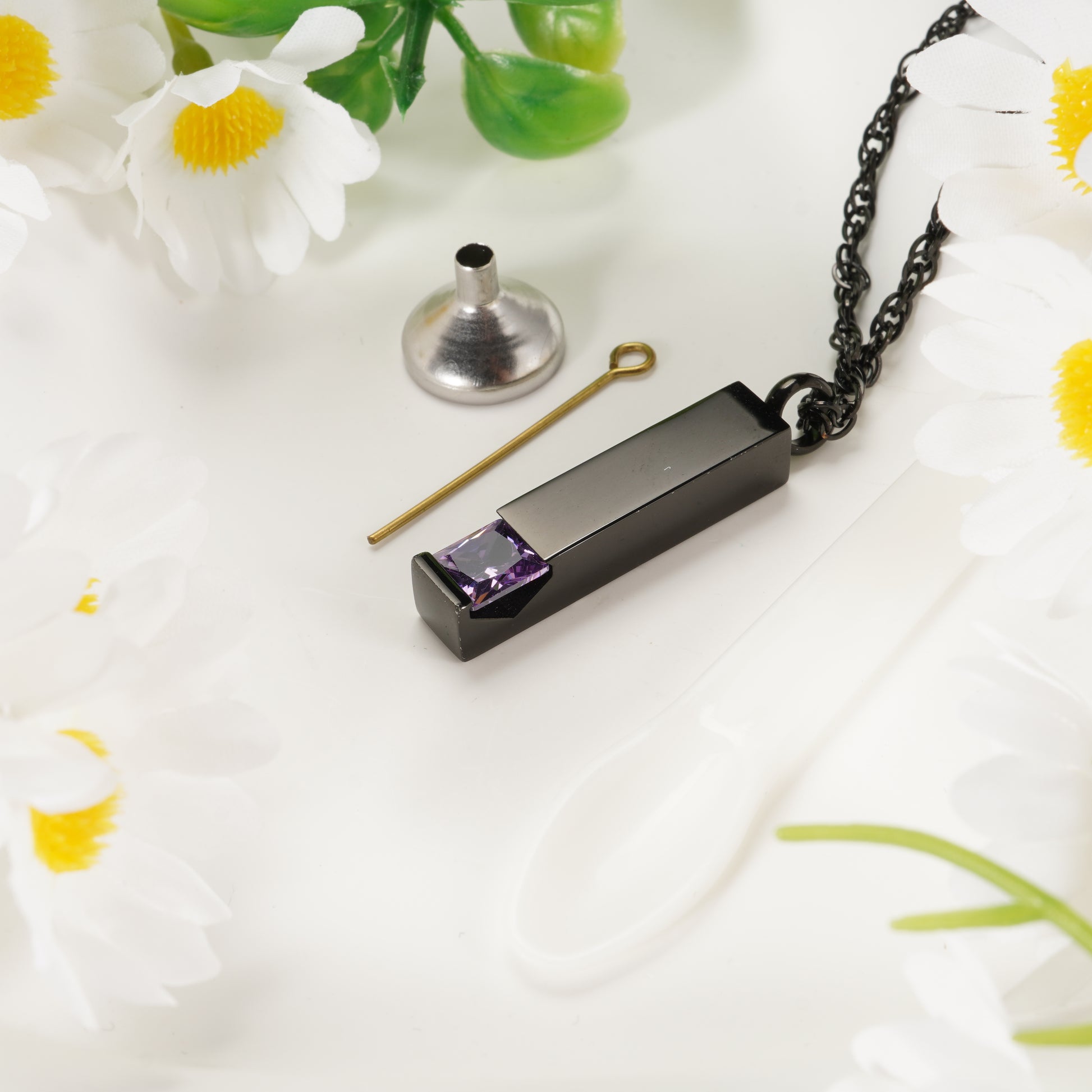 Customizable Month Memorial Necklace with Birthstone Stones