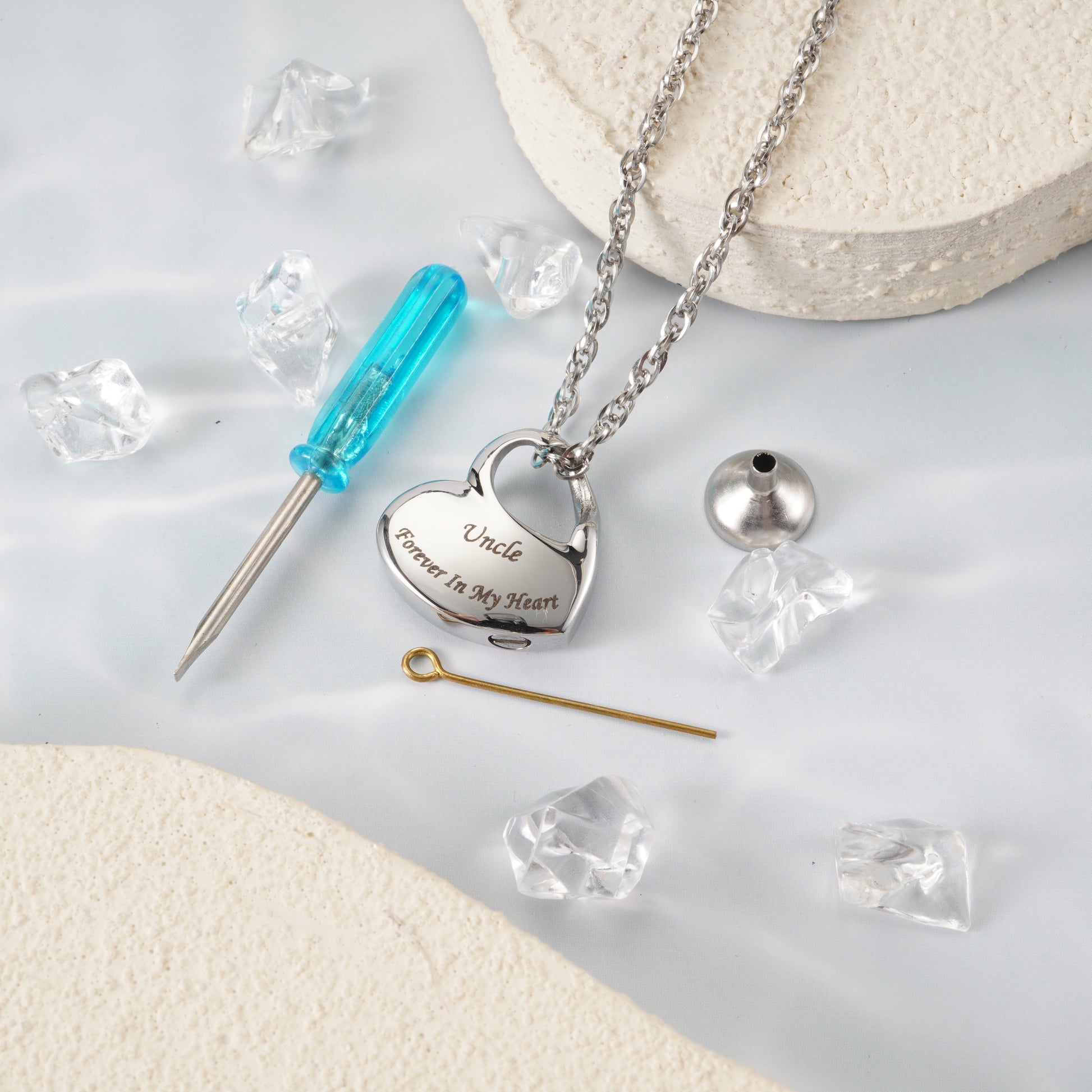 Personalized Memorial Necklaces: Heart Urns with Custom Names