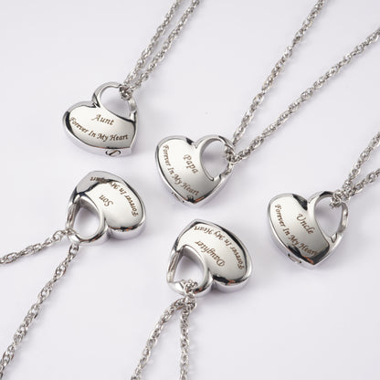 Personalized Memorial Necklaces: Heart Urns with Custom Names