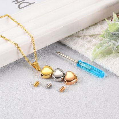 Three Heart Necklace for Ashes