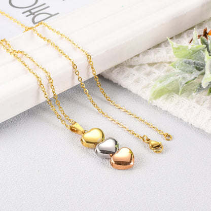 Three Heart Necklace for Ashes