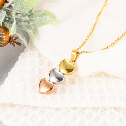 Three Heart Necklace for Ashes