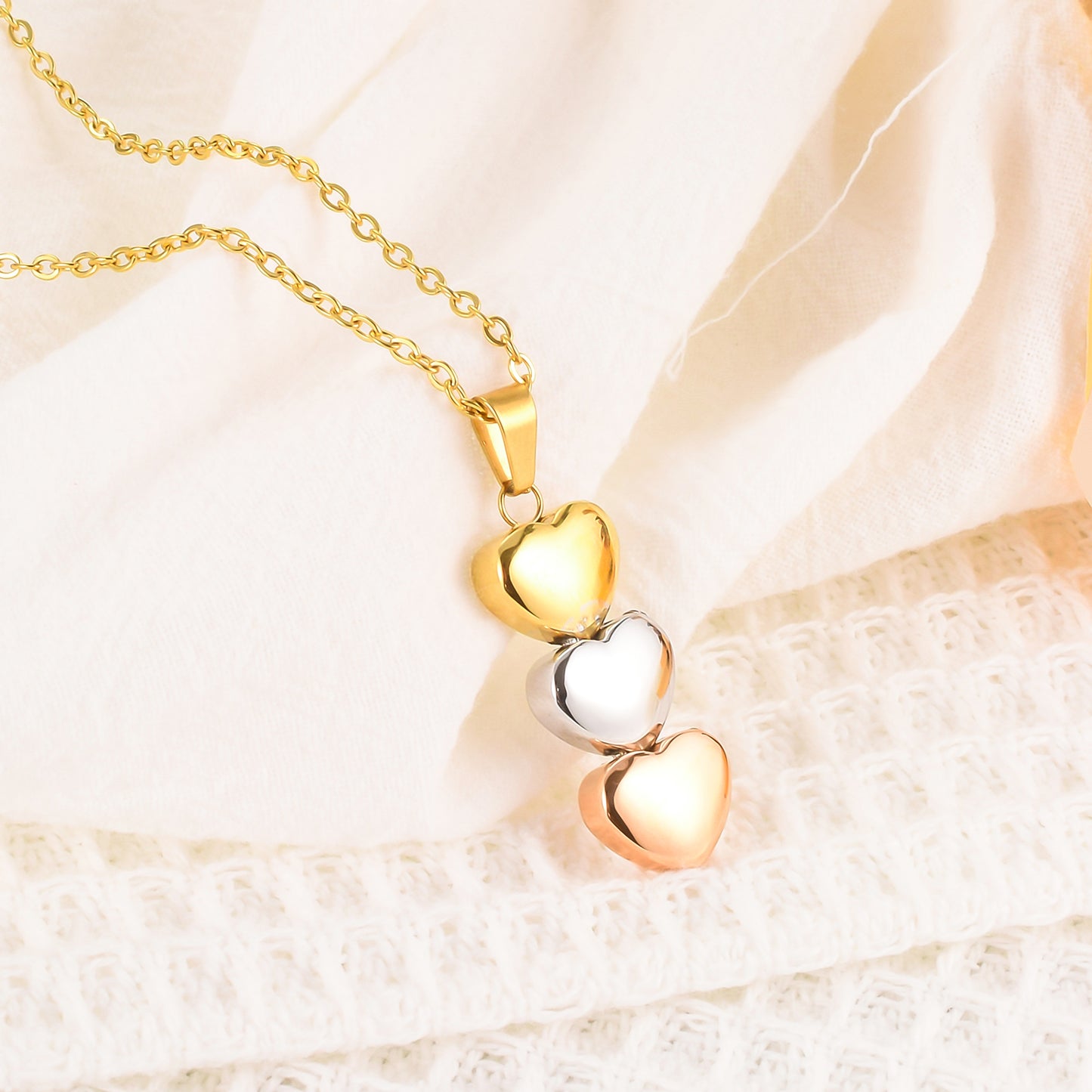 Three Heart Necklace for Ashes