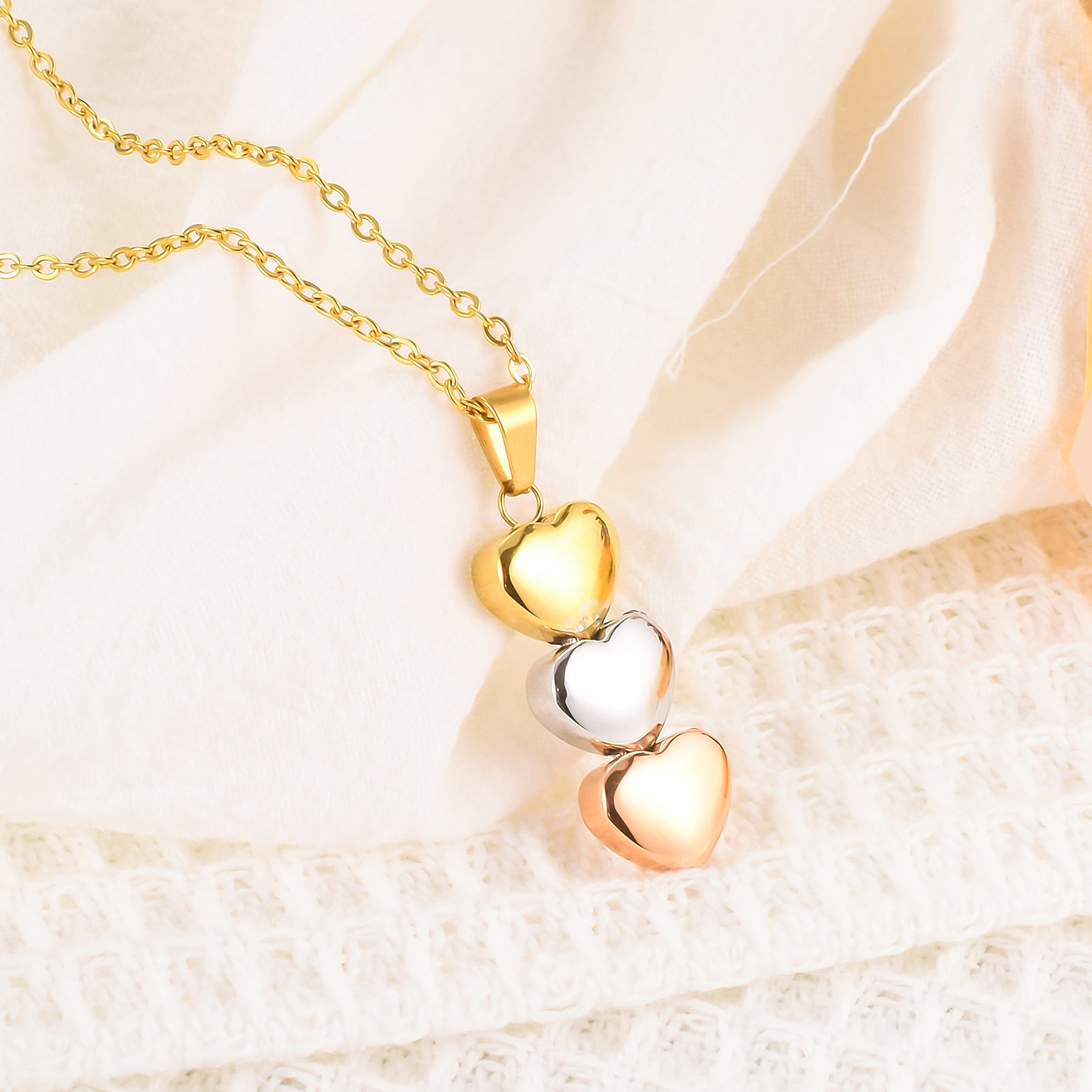 Three Heart Necklace for Ashes