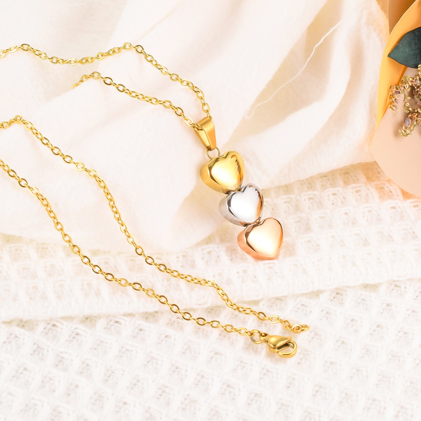 Three Heart Necklace for Ashes