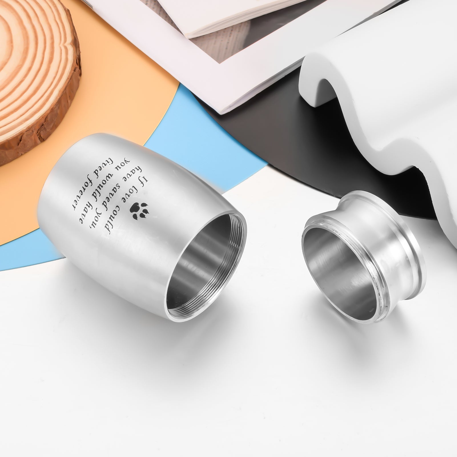 Aluminum Pet Memorial Urns with 'If Love Could Have Saved You' Engraving