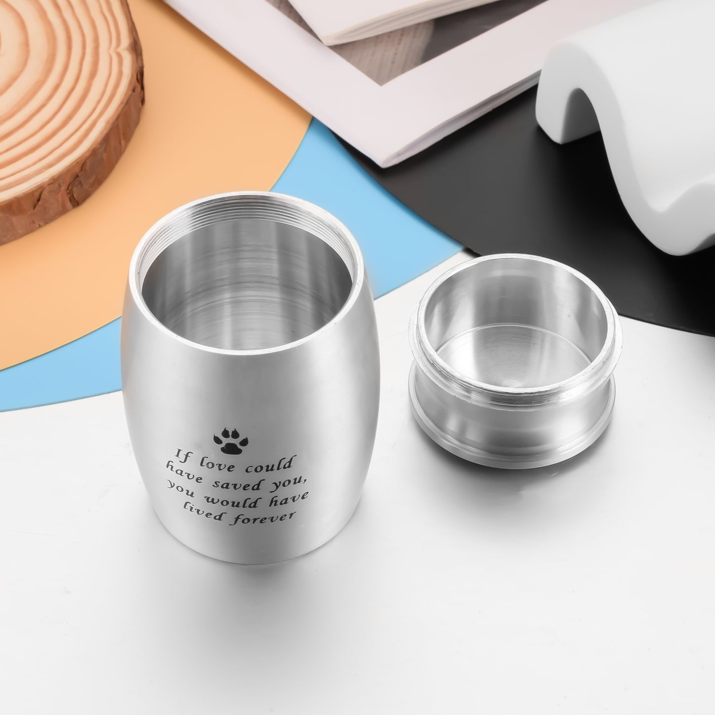 Aluminum Pet Memorial Urns with 'If Love Could Have Saved You' Engraving