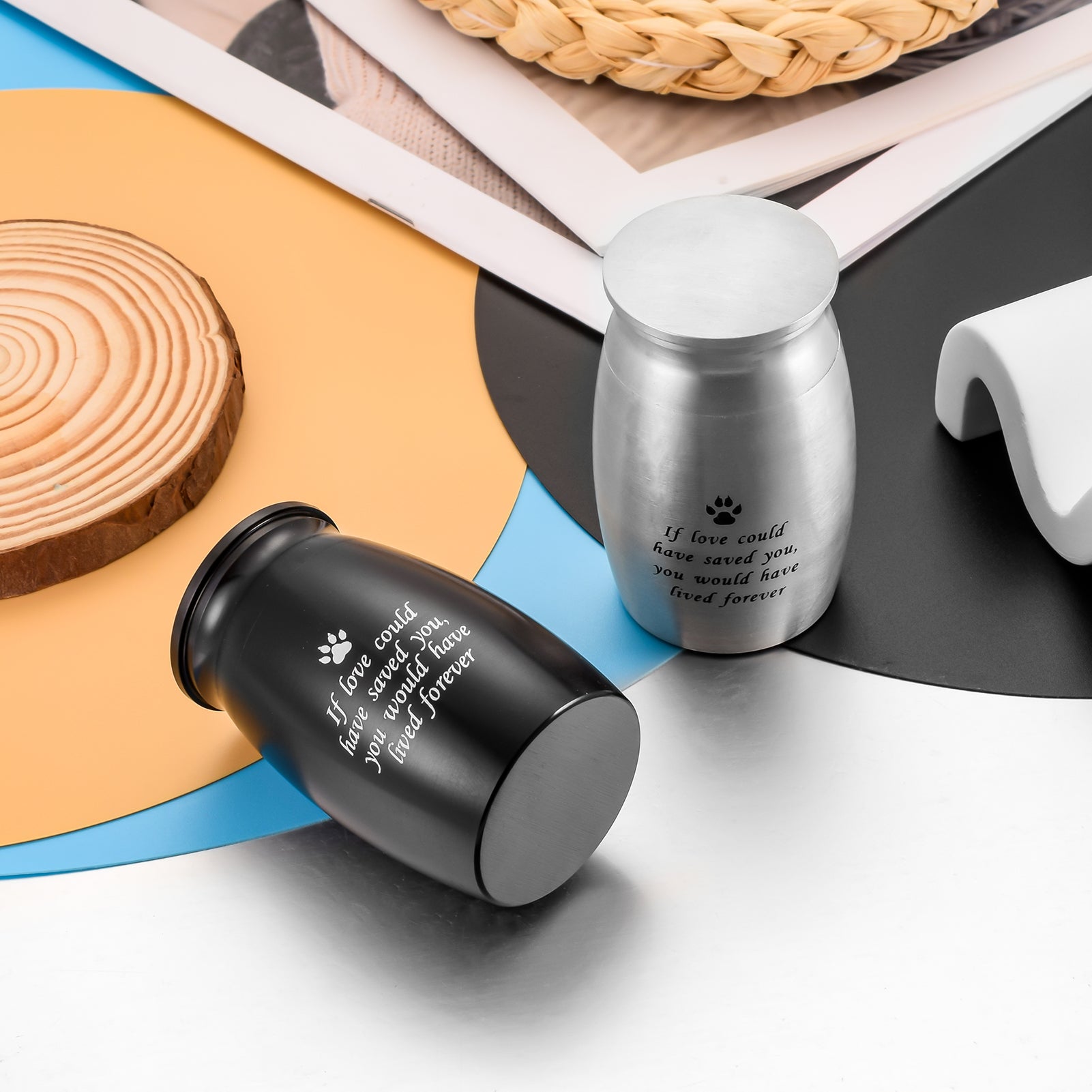 Aluminum Pet Memorial Urns with 'If Love Could Have Saved You' Engraving