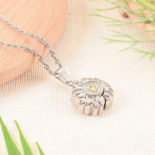 sunflower lock pendant for cremation