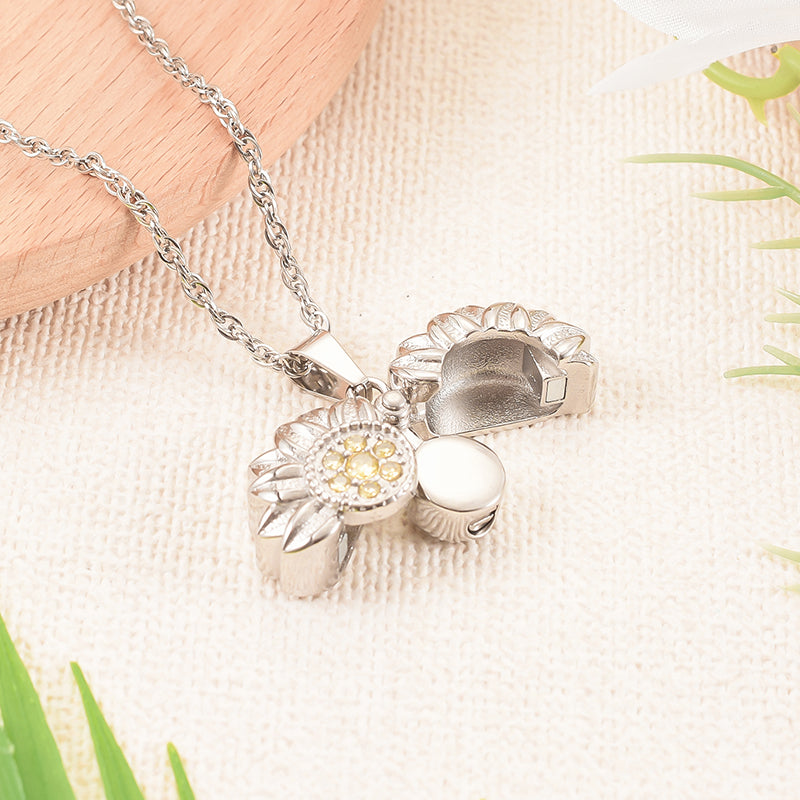 sunflower lock pendant for cremation
