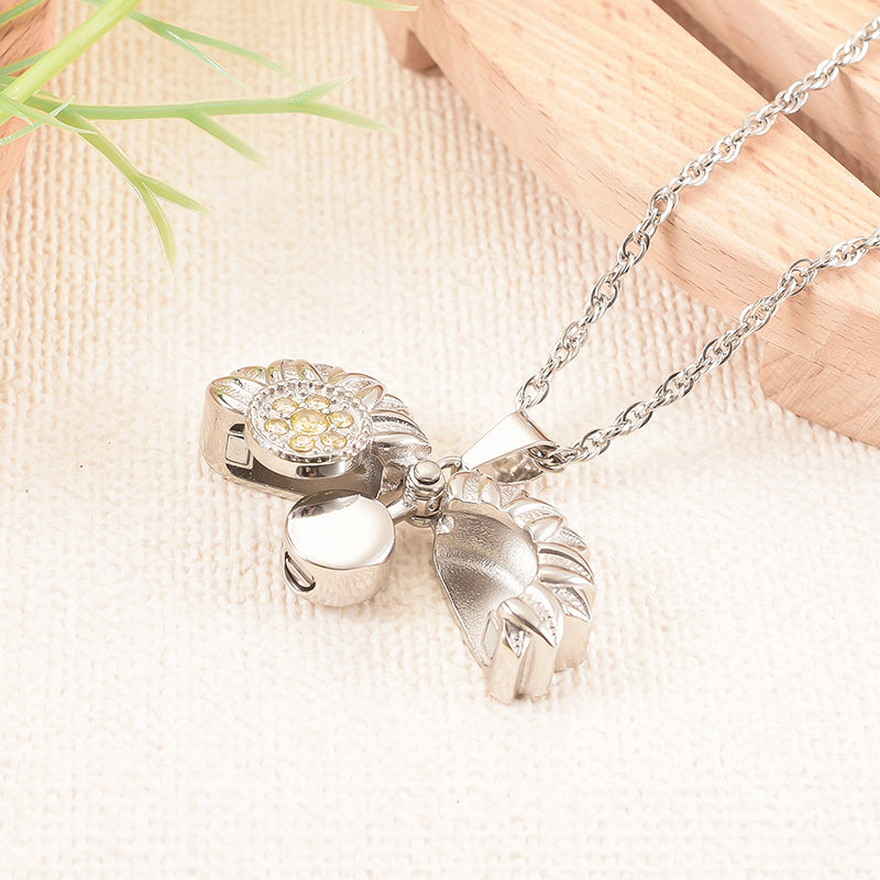 sunflower lock pendant for cremation