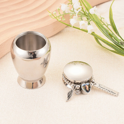 customize stainless steel urn with DIY photo