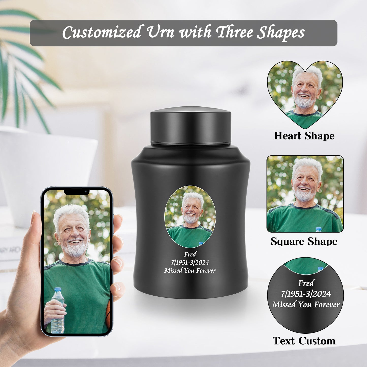 Stainless Steel Photo Customized Urn