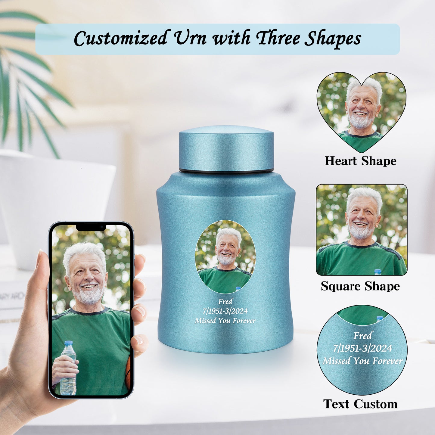 Stainless Steel Photo Customized Urn