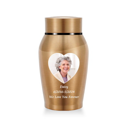 Stainless Steel Photo Personalized Urn for Human Ashes