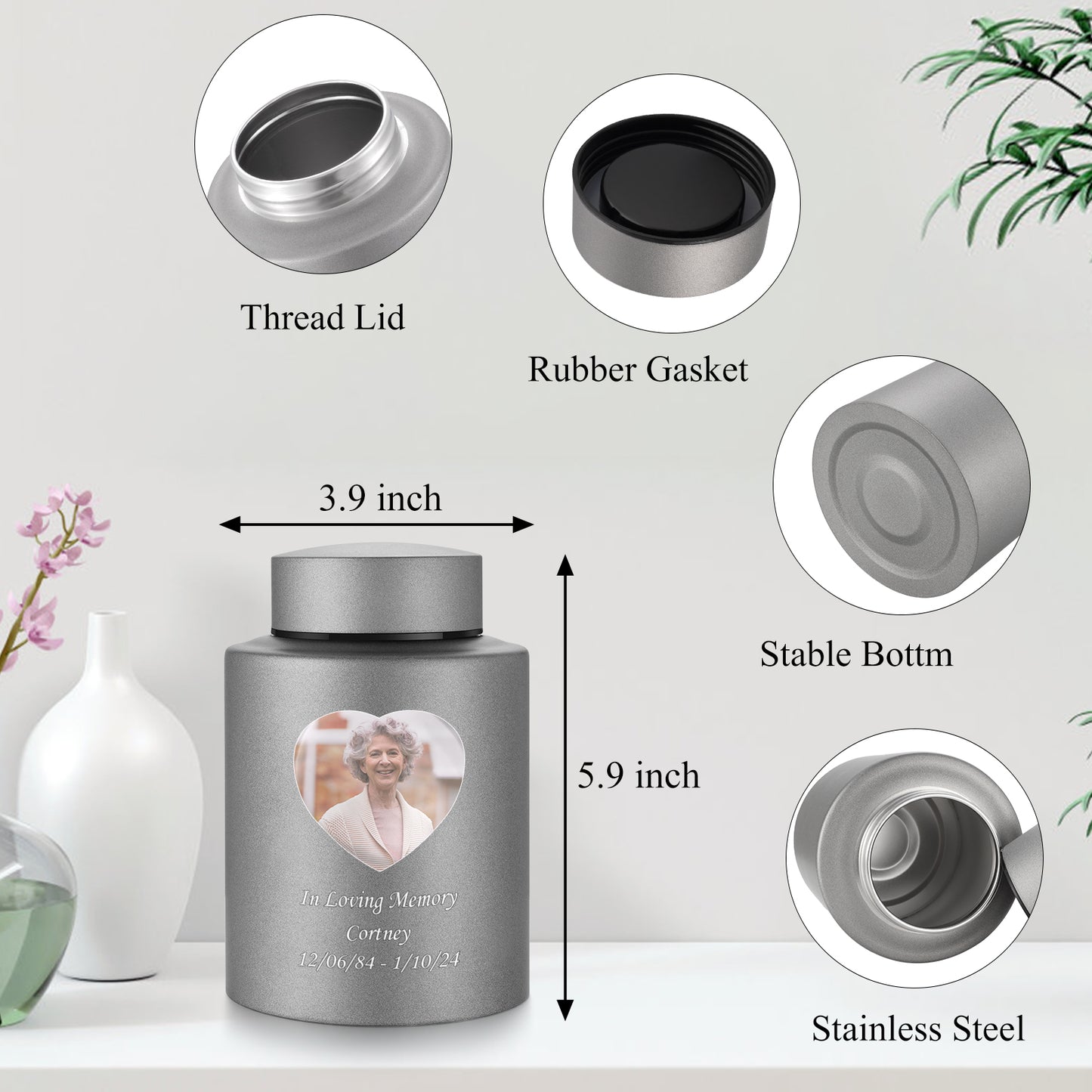 Photo Customized Stainless Steel Urn