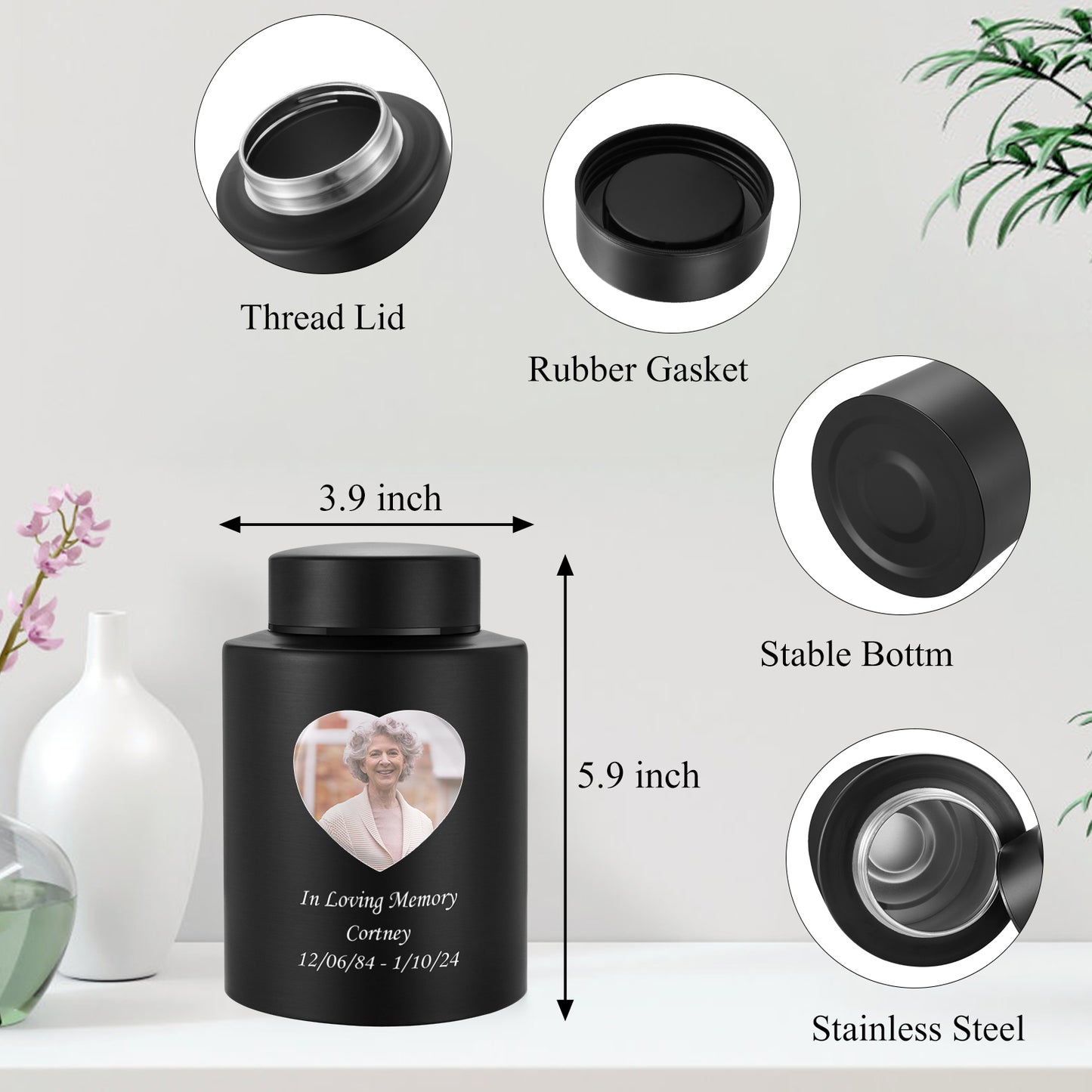 Photo Customized Stainless Steel Urn