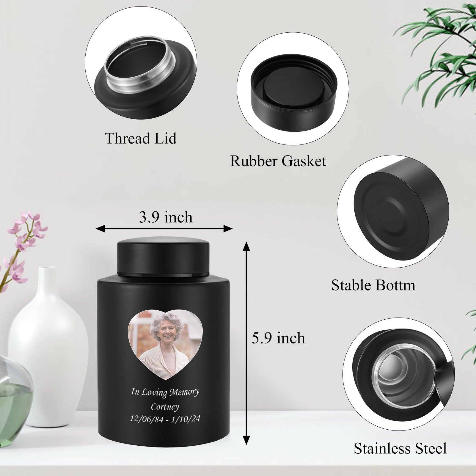 Photo Customized Stainless Steel Urn