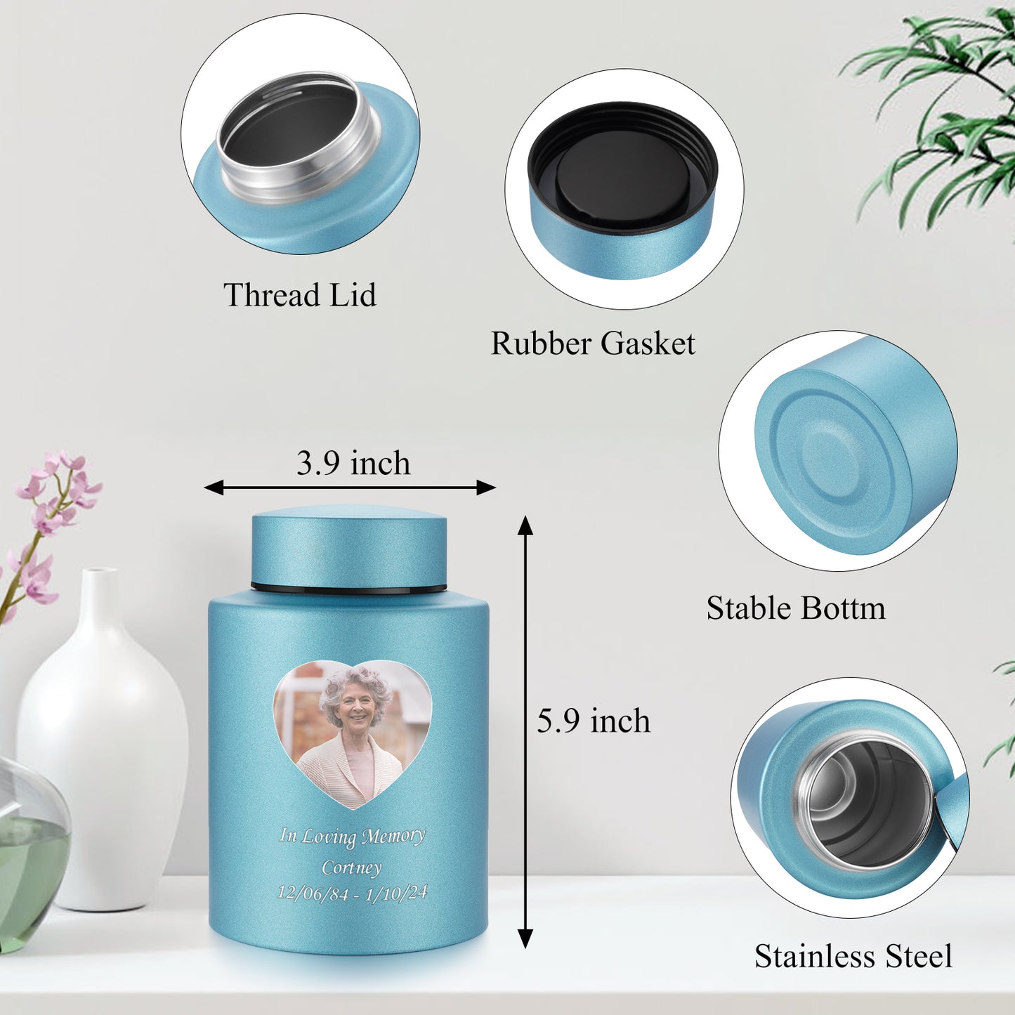 Photo Customized Stainless Steel Urn