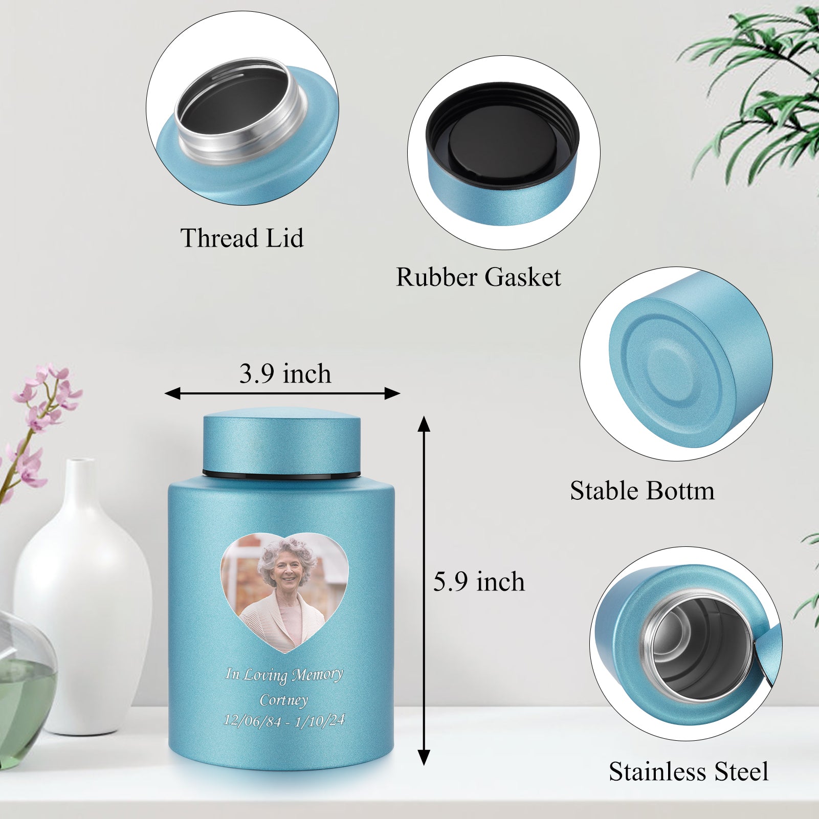 Photo Customized Stainless Steel Urn