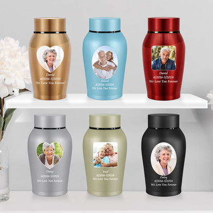 Stainless Steel Photo Personalized Urn for Human Ashes