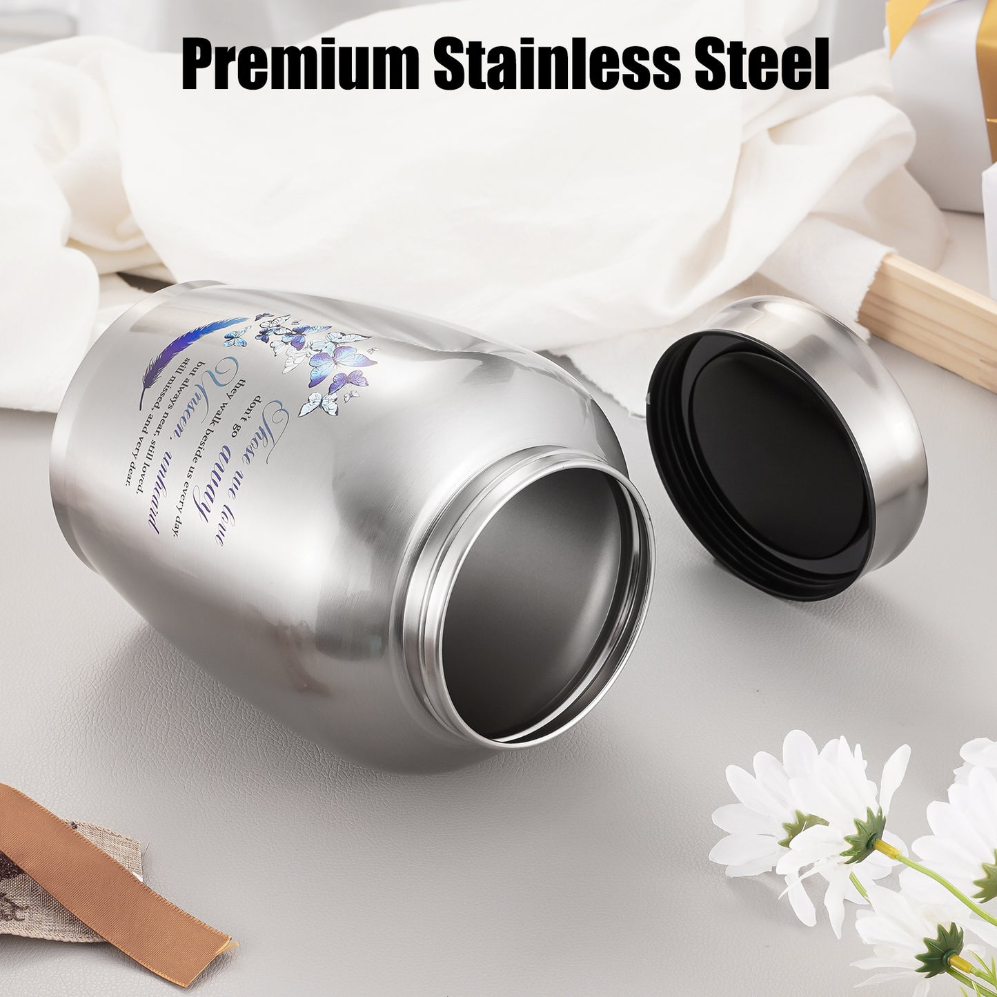Stainless Steel Large Urn for Human Ashes