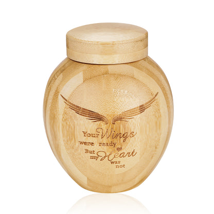 Small Wood Urn for Ashes Keepsake, Bamboo