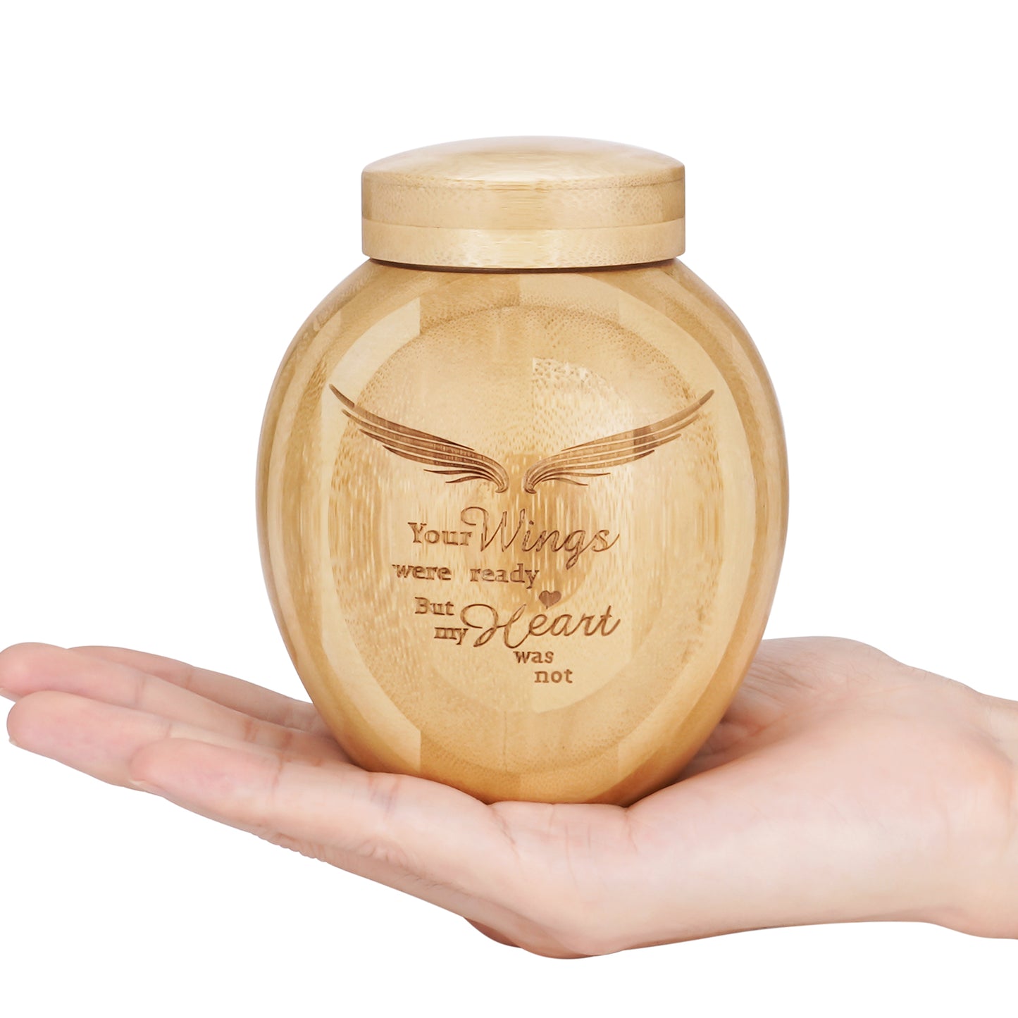 Small Wood Urn for Ashes Keepsake, Bamboo