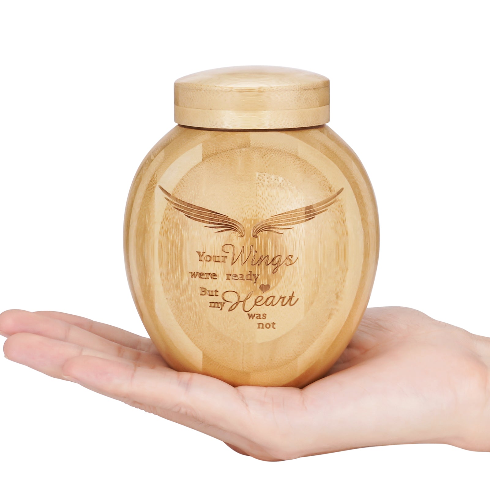 Small Wood Urn for Ashes Keepsake, Bamboo