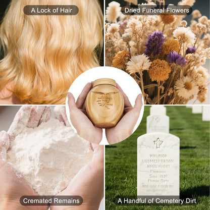 Small Wood Urn for Ashes Keepsake, Bamboo