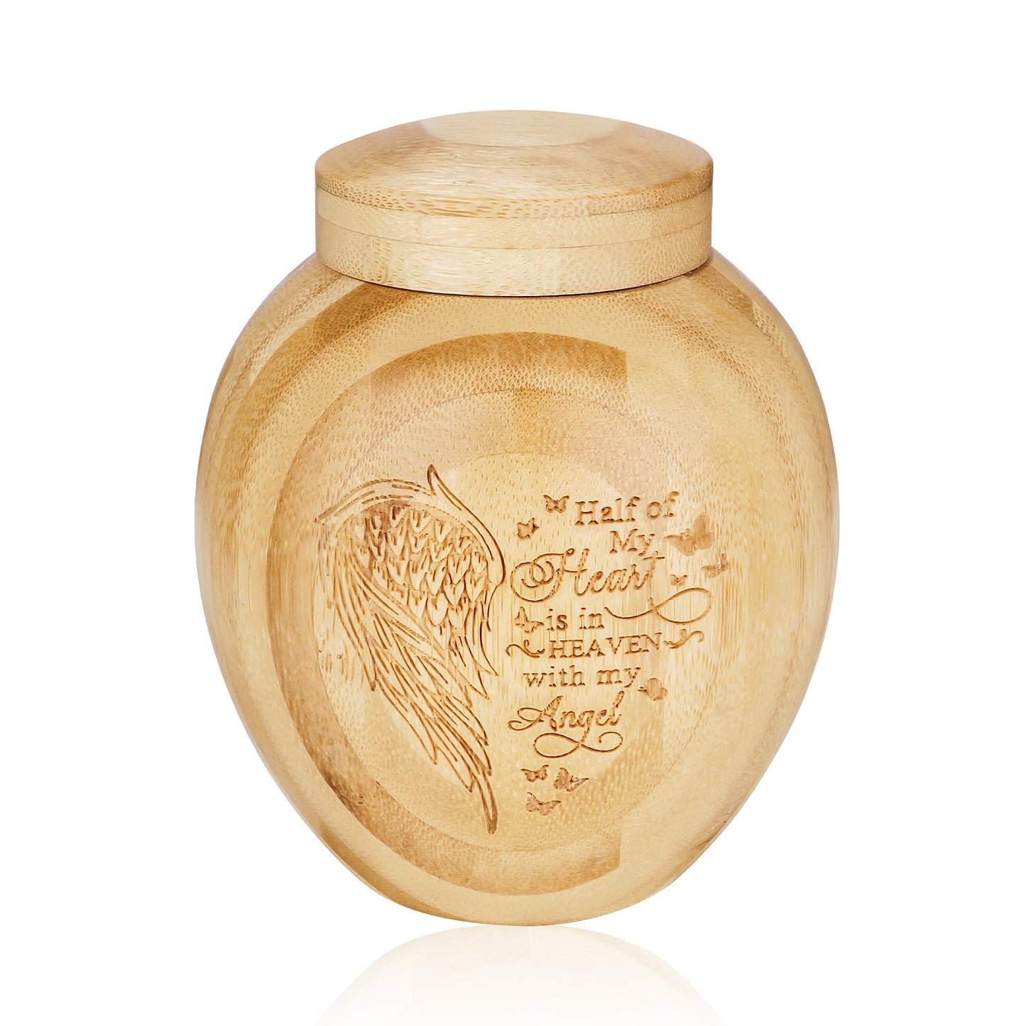 Small Wood Urn for Ashes Keepsake, Bamboo