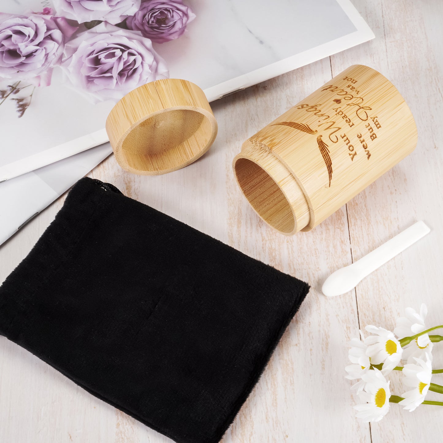 Wood Mini Keepsake Urn for Ash -Bamboo