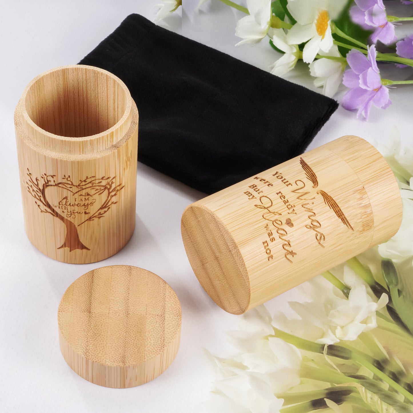 Wood Mini Keepsake Urn for Ash -Bamboo