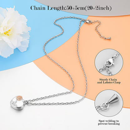 Heart Cremation Pendant of Hummingbird