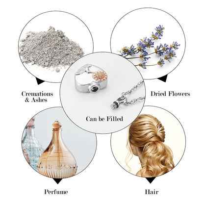 Heart Cremation Pendant of Hummingbird