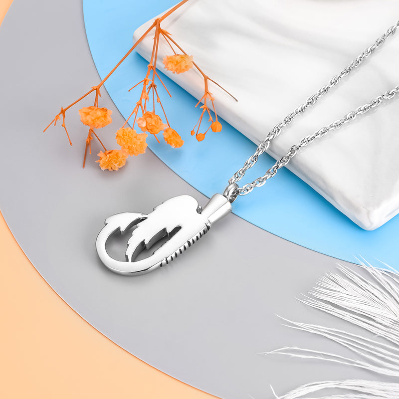 Angle Wings and Fish Hook Cremation Necklace