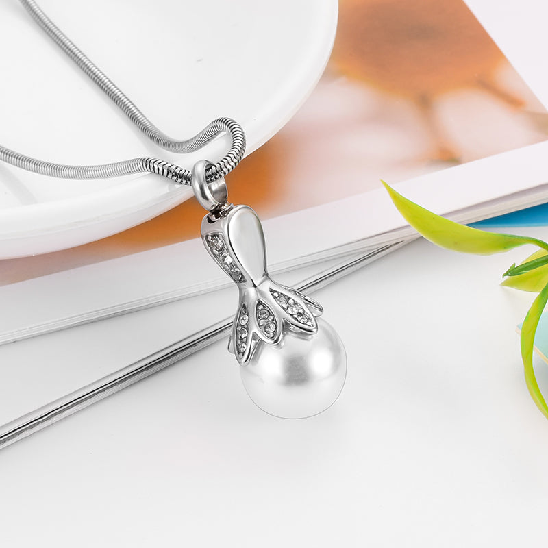 Diamond and Pearl Cremation Pendant