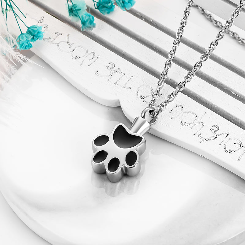 Black Paw Cremarion Pendant Necklace