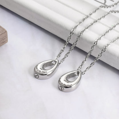 Teardrop Cremation Jewelry Necklace to honor Mom/Dad