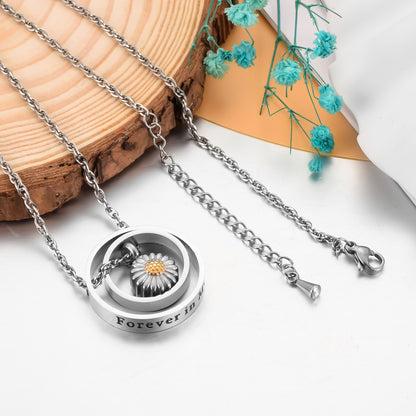 Sunflower Cremation Pendant Necklace