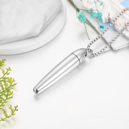 Memorial Bullet Cremation Pendant Necklace