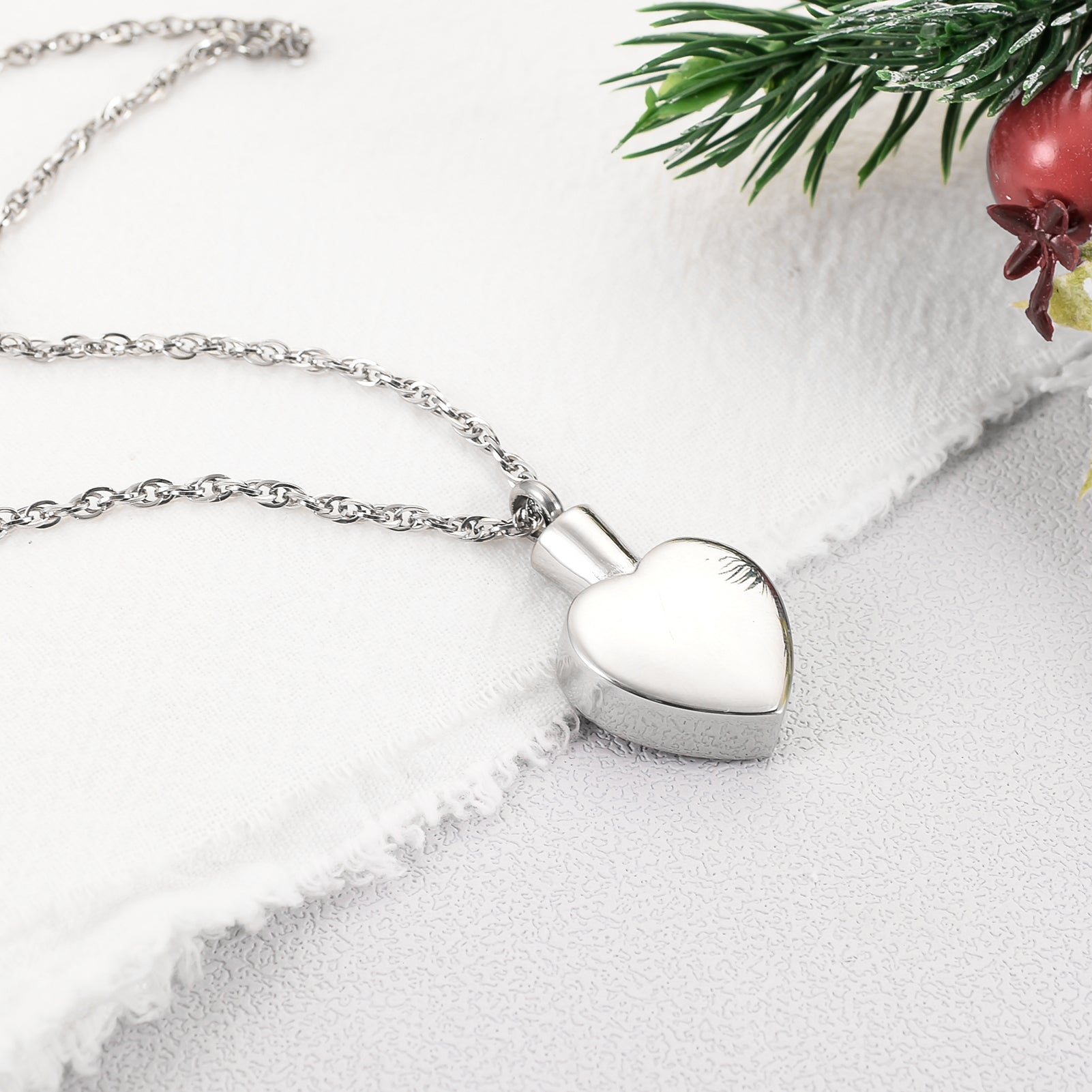 Heart and Blue Turquoise Urn Necklace