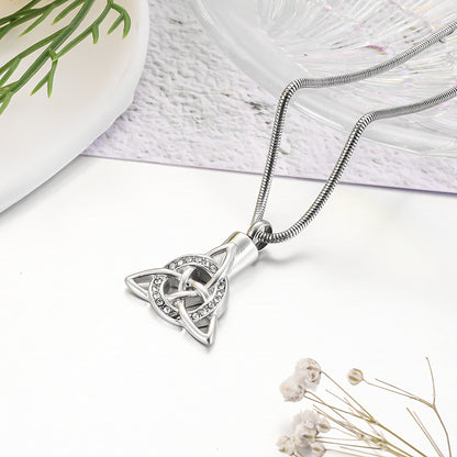 Celtic Cremation Necklace with Diamond