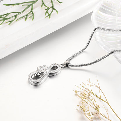 Infinity Symbol with Heart Urns Necklace for Women