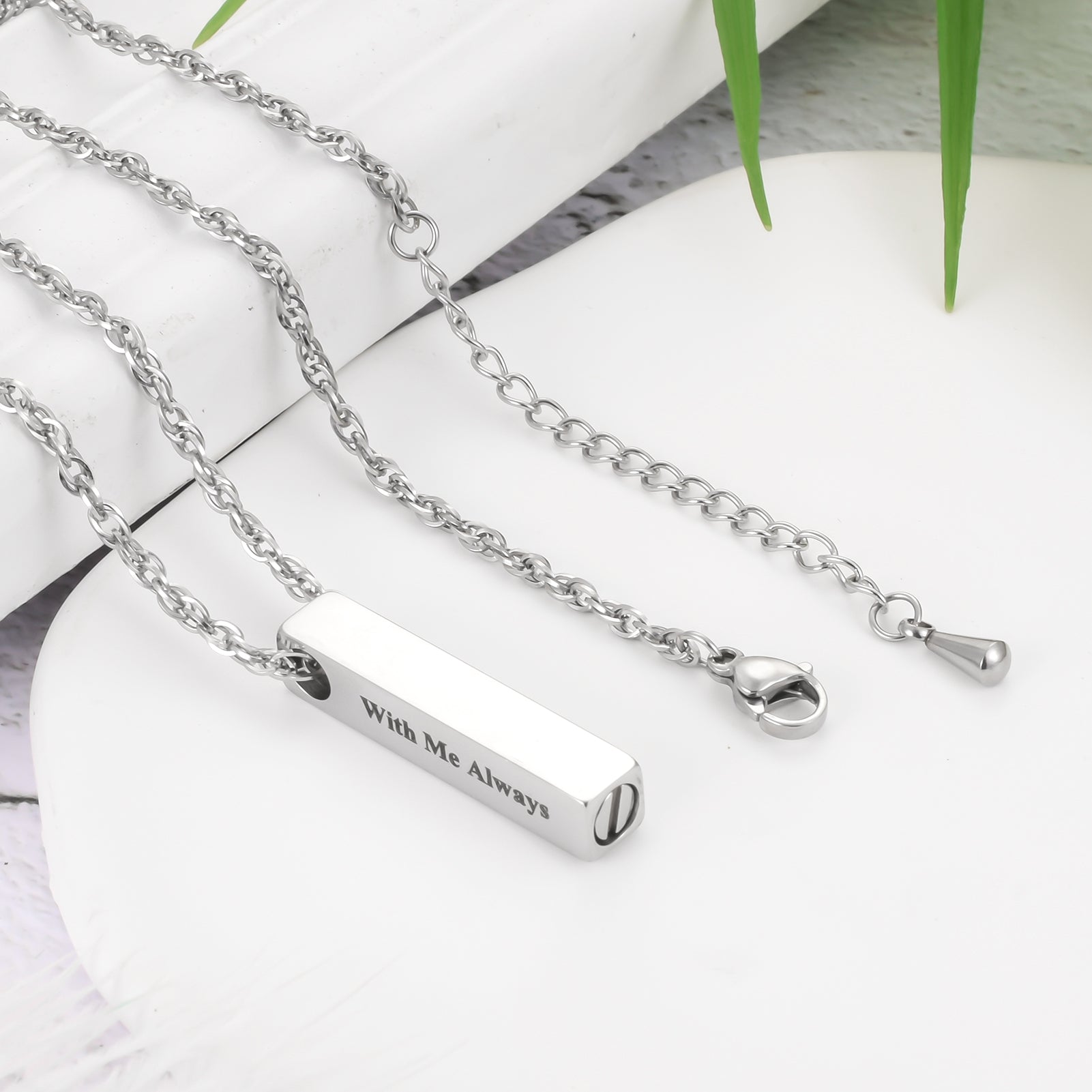 Simple Bar Cremation Necklace