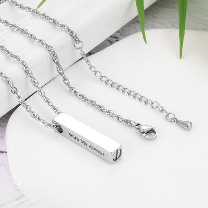 Simple Bar Cremation Necklace