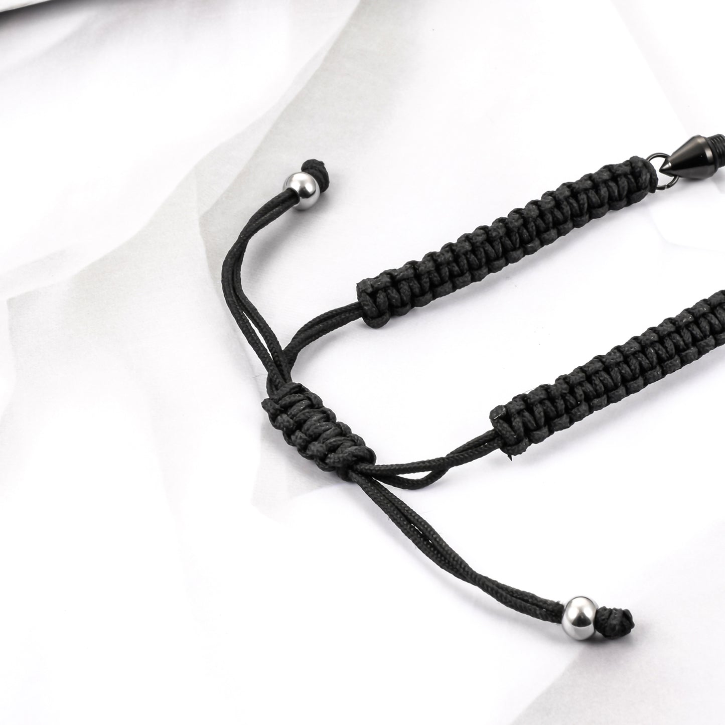 Adjusted Black Rope Cremation Bracelet